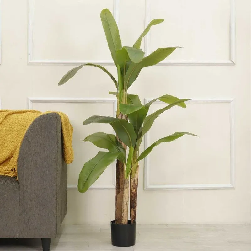 Artificial Banana Plant With Black Fiber Pot - 4.9 Feet media 3