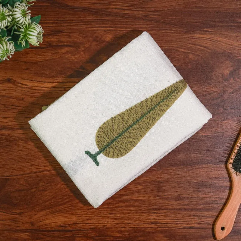 Palm Whisper Cotton BathTowel - Green & White media 5