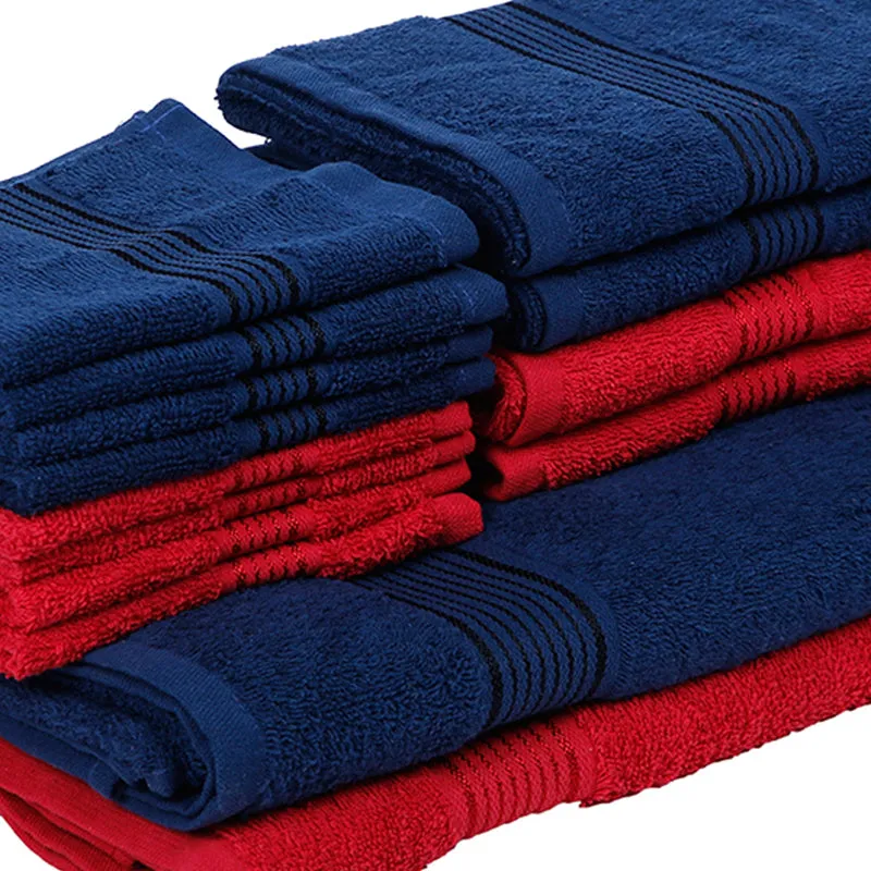 Comfora Towel Set (Red,Blue) - Fourteen Piece Set media 5