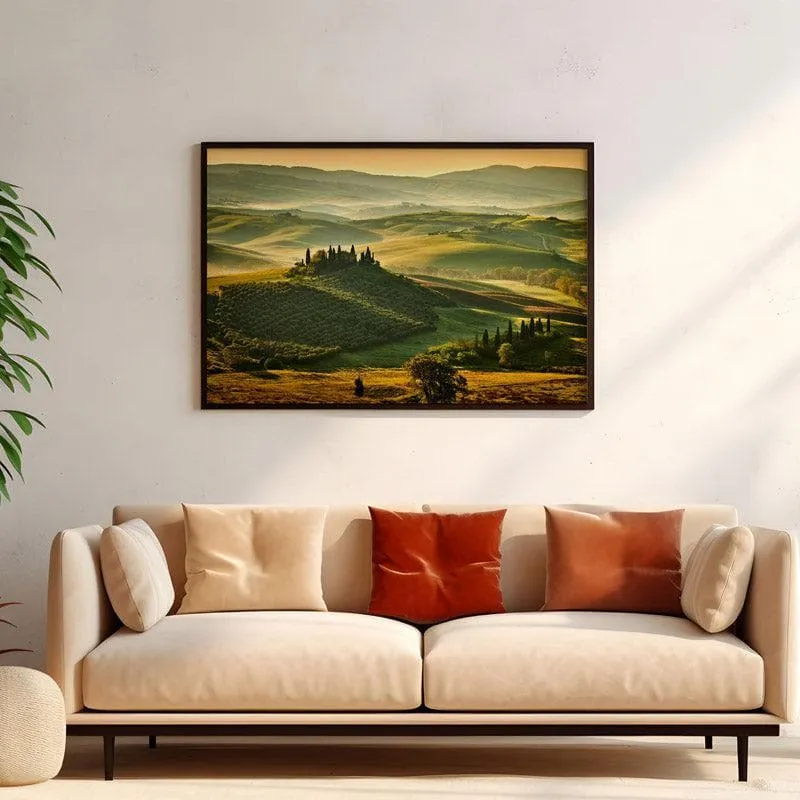 Tuscany Spring Canvas Wall Painting - Black Frame media 4