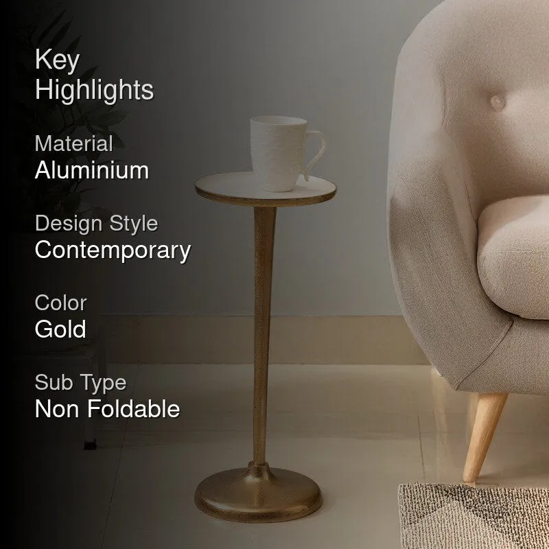 Chevron Aluminum Side Table - Gold media 2