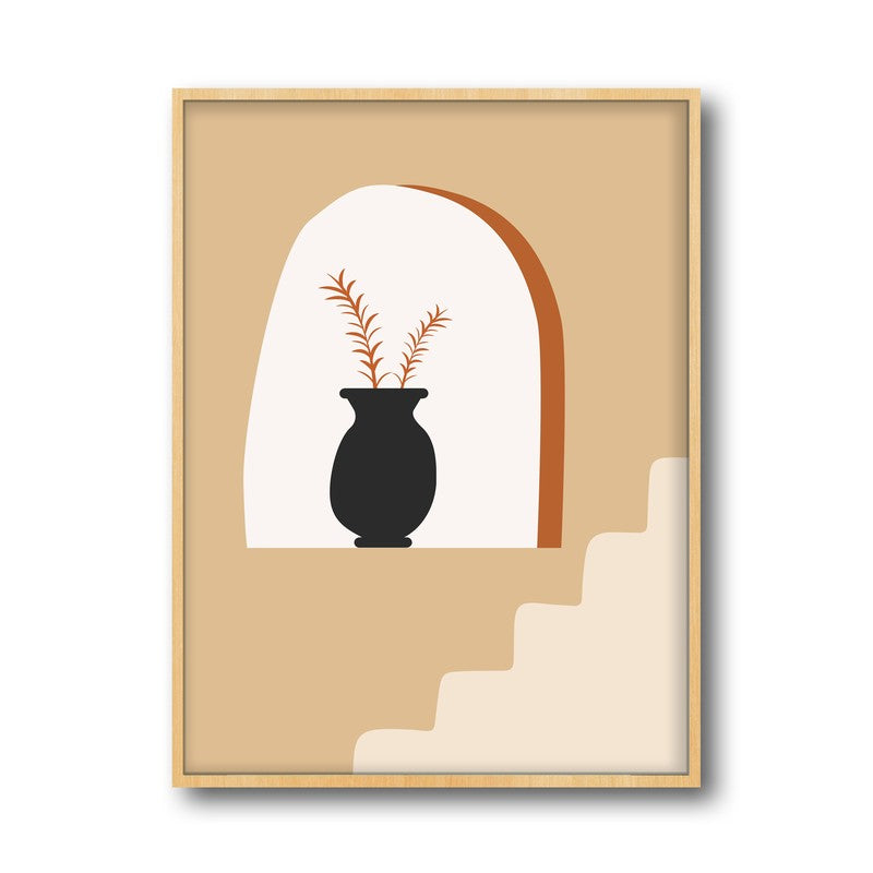 Sunlit Alcove Canvas Wall Painting With Brown Frame media 3