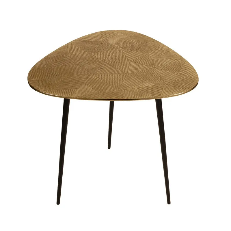 Triangular Pattern Aluminum Side Table - Gold media 5