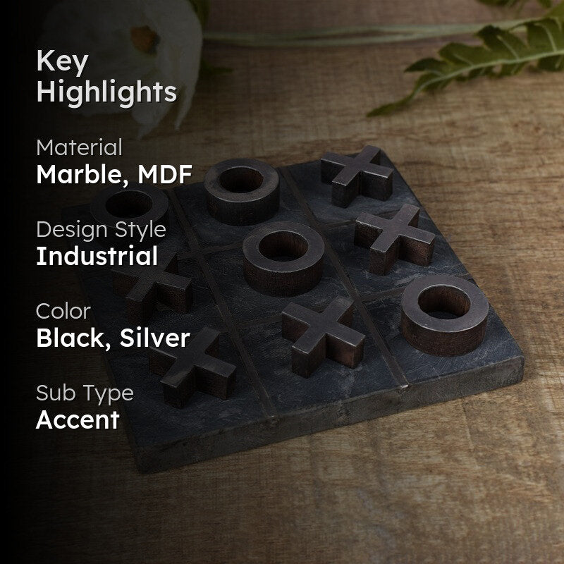Xogrid Tic-Tac-Toe Marble Showpiece - Black media 2