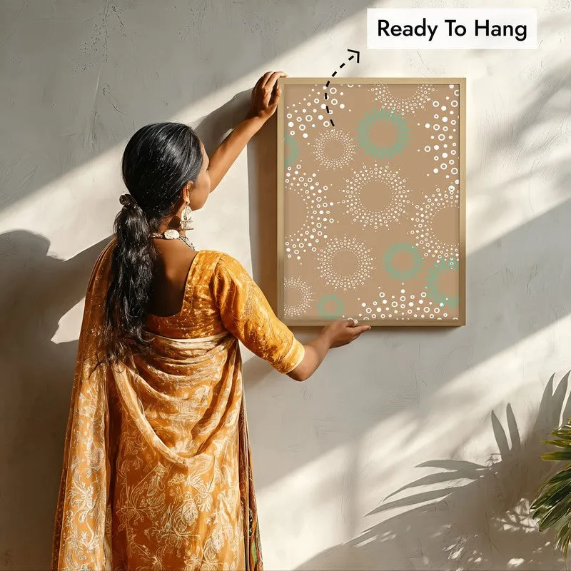 Stellar Echoes Canvas Wall Painting With Brown Frame media 7