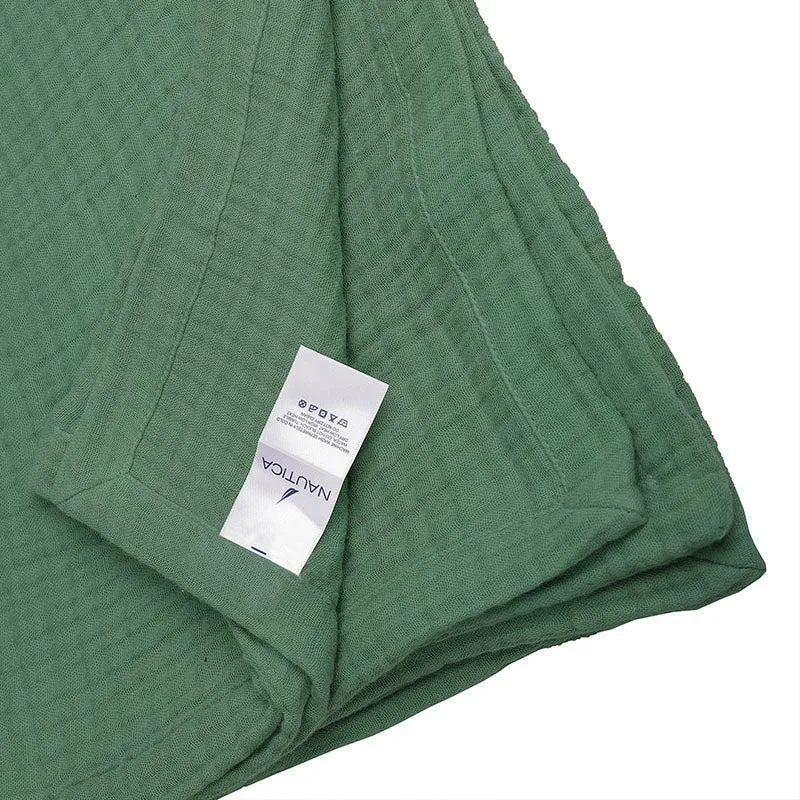 Nautica Champagne Whisper Solid Cotton Bedsheet (Green) - 350 TC - 6
