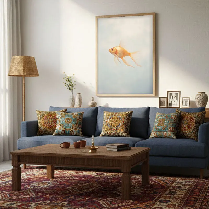 Goldfish Glam Archival Canvas Wall Art - Natural Brown Frame media 3