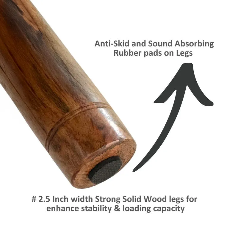 Close-up of the ottoman leg base with a dark pad underneath