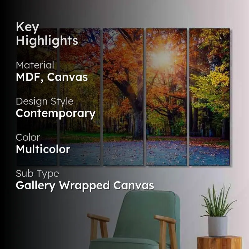 Autumn Splendor Canvas Wall Art - Five Piece Set media 2