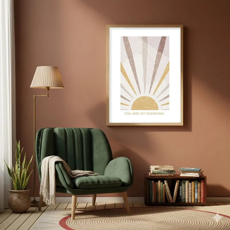 Bursting Sol Canvas Wall Painting With Brown Frame media 6