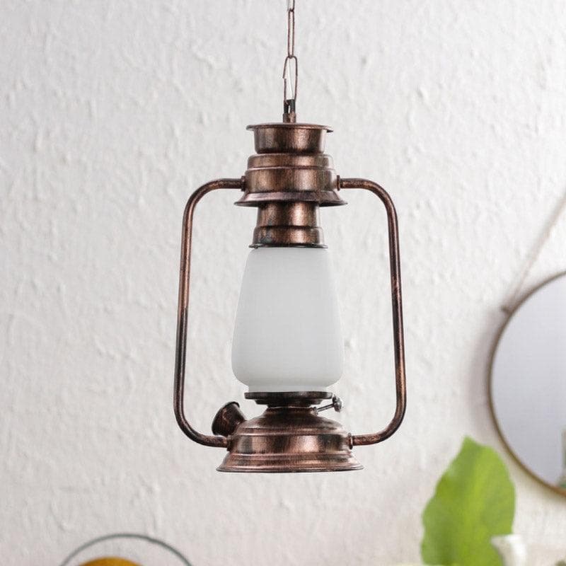 Grio Glam Lantern Glass Ceiling Lamp - Copper media 3