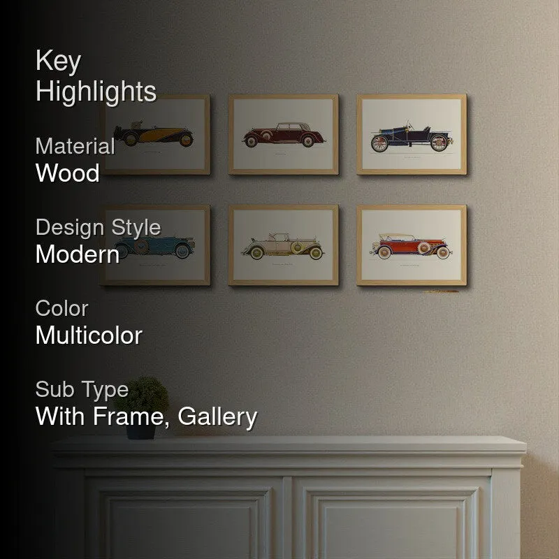 Retro Vroom Wall Art - Set Of Six media 2