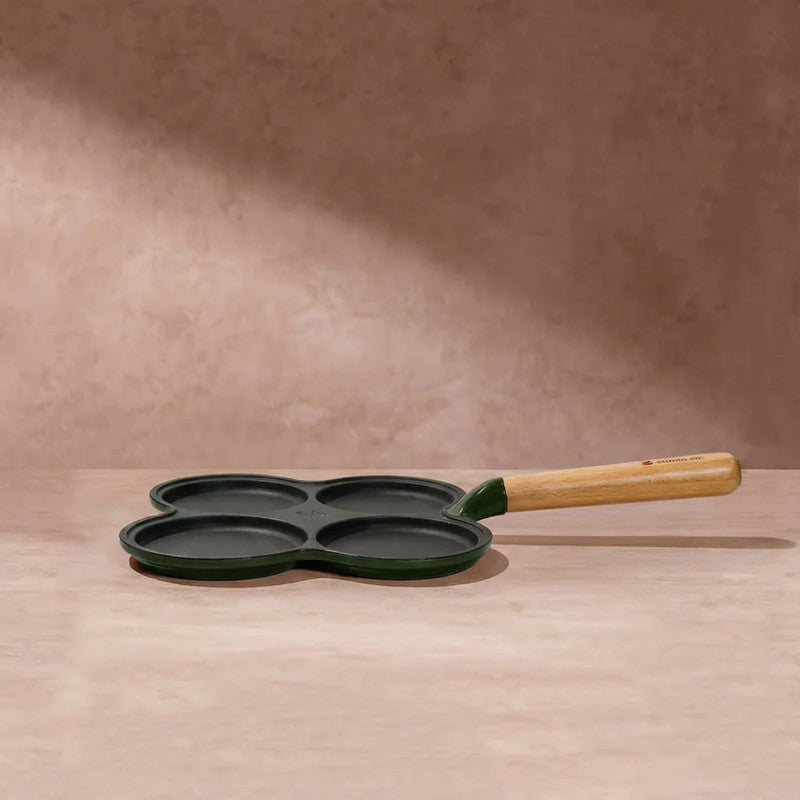 Cumin Co Enamel Cast Iron Appam Pan - Green media 6
