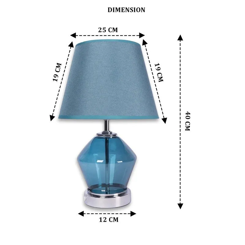 AarviDecor Brixton Designer Metal Table Lamp - Blue media 8
