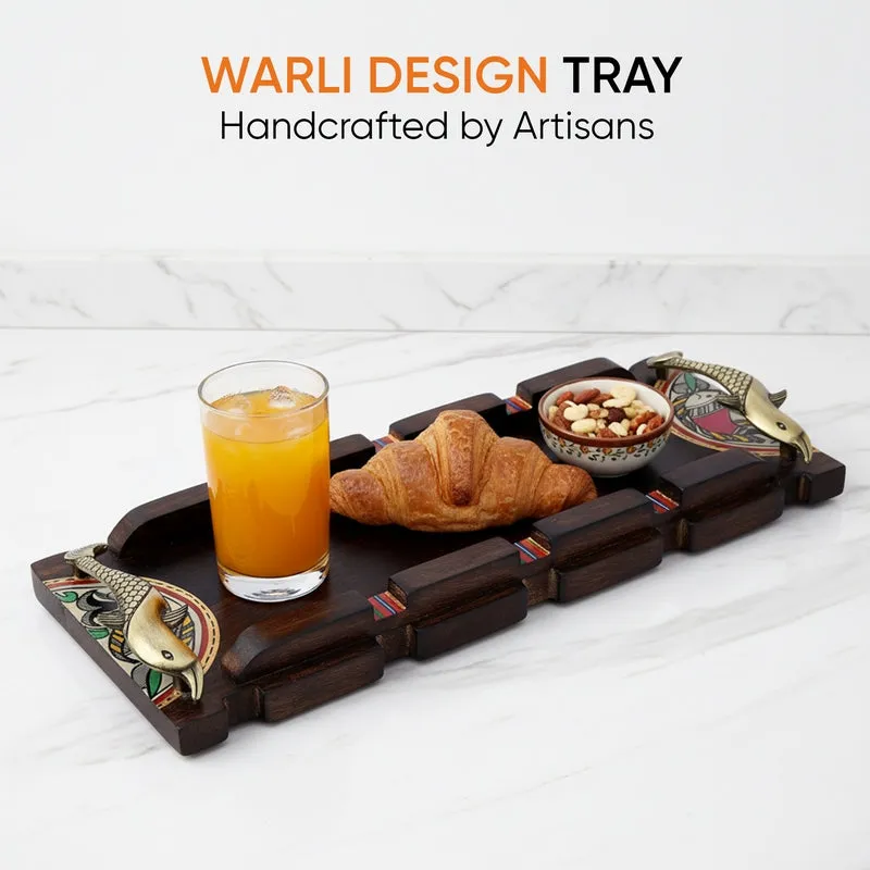 Thenaya Wooden Platter with Fish Handle - Brown media 5