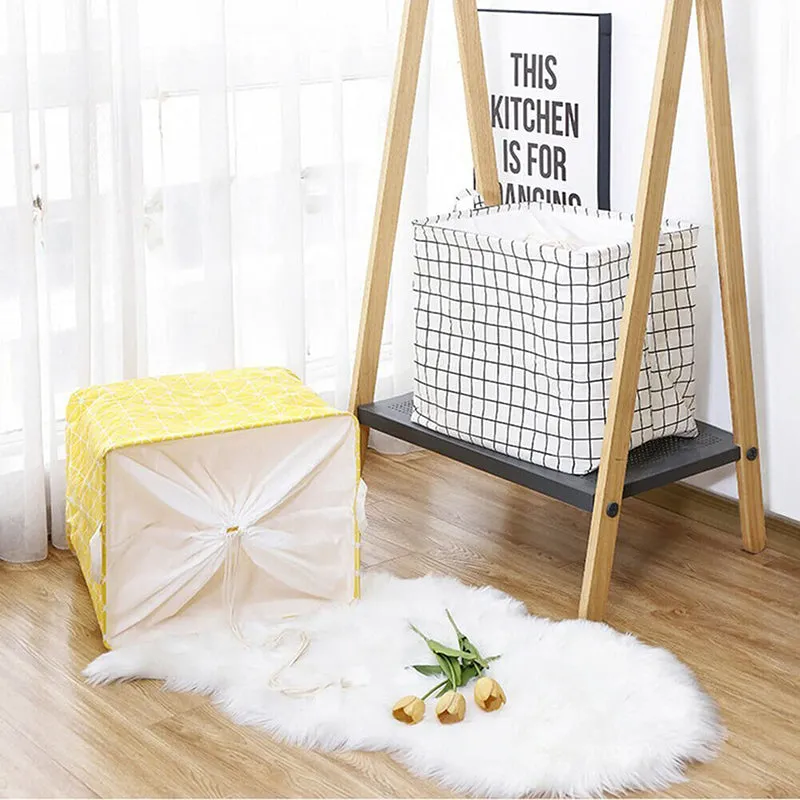 Linen Geometry Laundry Basket media 4