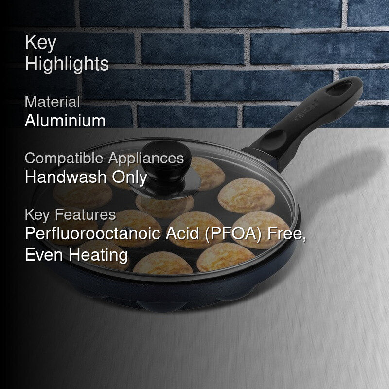 Vinod Raven Non-Stick Paniyaram Pan With Lid - 11 Inches media 2