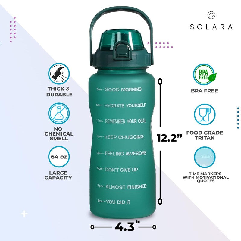 Solara Siply Plastic Water Bottle (2000 mL) - Green media 7