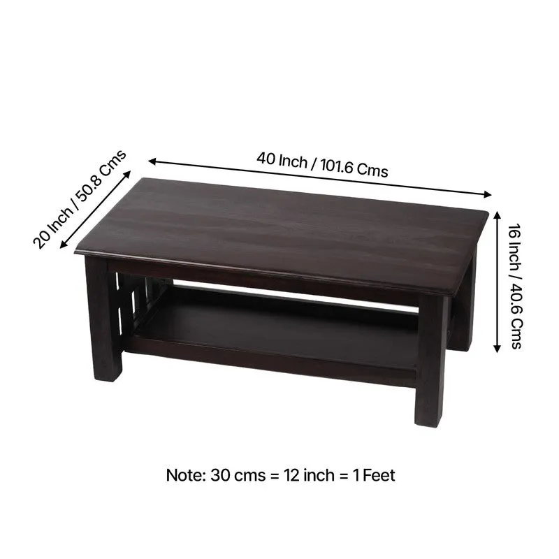 Brenox Sheesham Wooden Center Table - Black media 12