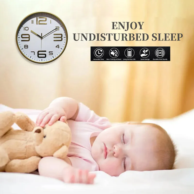 Cadence Analog Wall Clock - Gold, White media 6