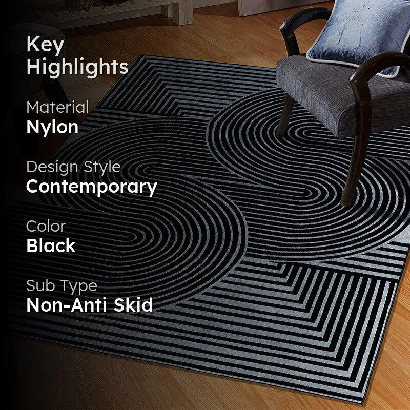 Icaria Non-Anti Skid Nylon Dhurries - Grey & Black media 2