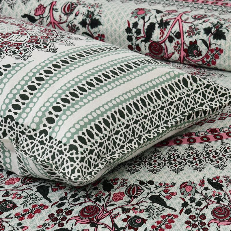 Pushkara Ethnic Cotton Flat Bedsheet (Black) - 160 TC media 5