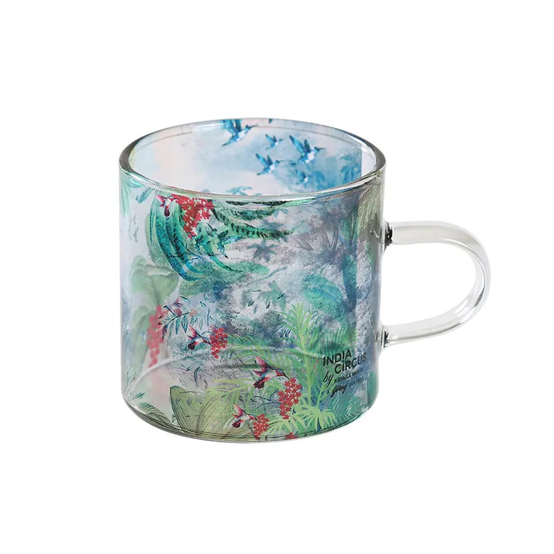 India Circus Glass Tea Cup (130 mL Each)/Transparent,Blue)- Set of Four media 8