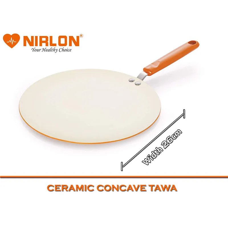 Nirlon Orange Ceramic Coating Non Stick Roti Tawa - 10 Inches media 4
