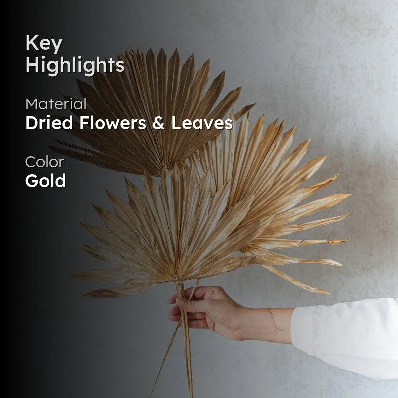Ineeya Dried Sun Palm Sticks (Gold) - Set Of Three media 2