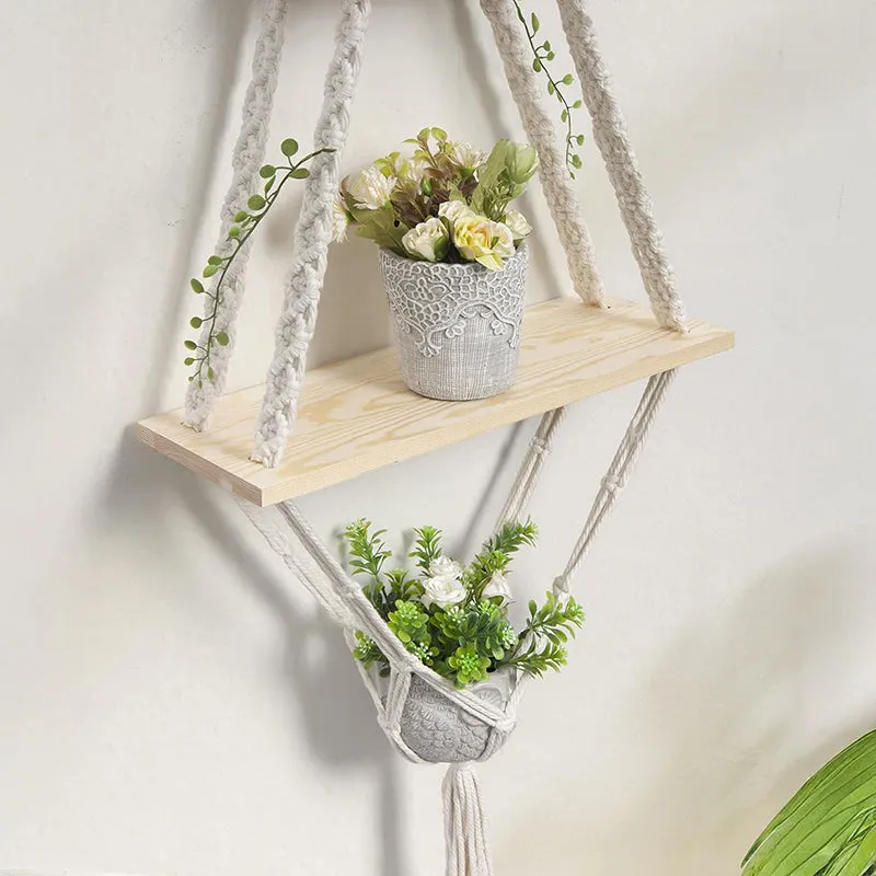 Tressa Macrame Wall Shelf media 3