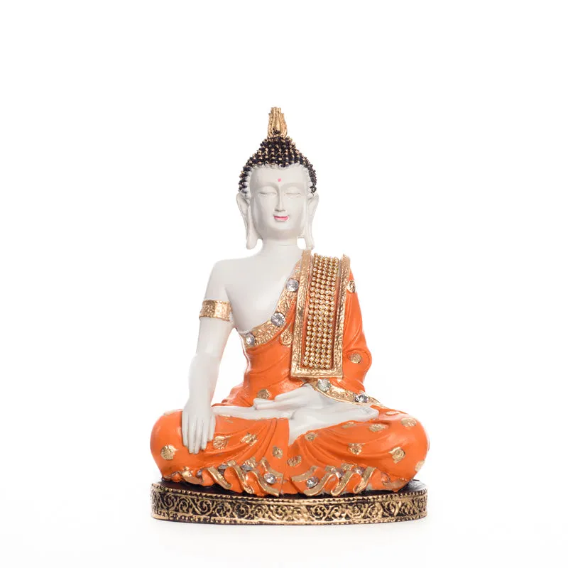 Mediatating Buddha Showpiece - Orange media 4