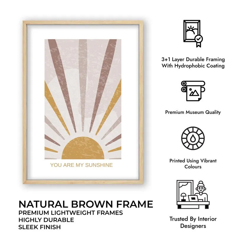 Bursting Sol Canvas Wall Painting With Brown Frame media 10