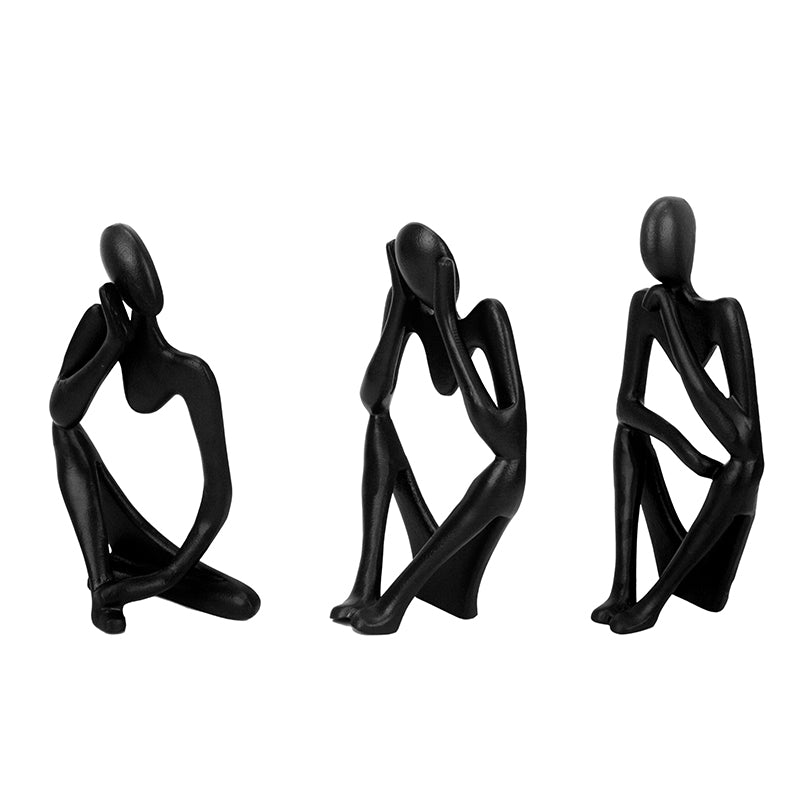 Human Ponder Showpiece (Black) - Set Of Three image 4