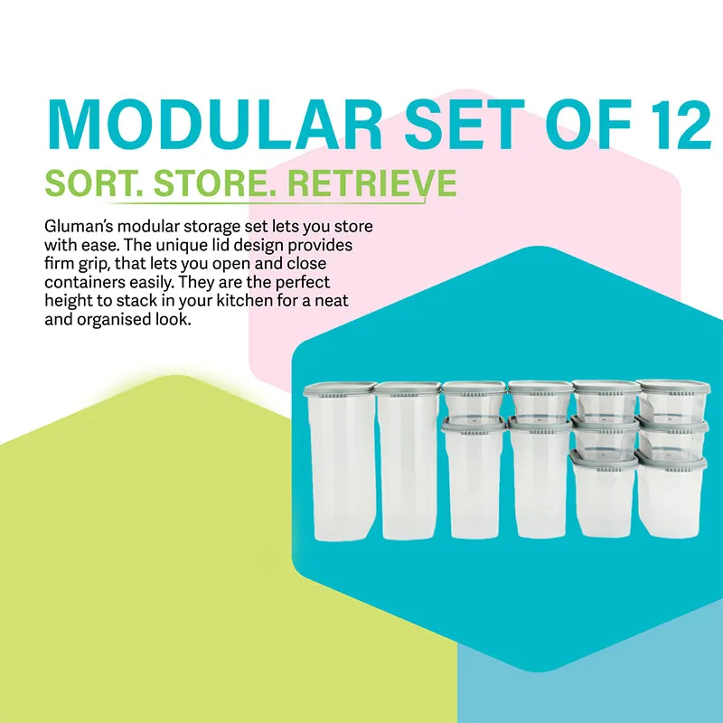 Elmera Storage Conatiner (Grey & White) - Set Of Twelve media 7