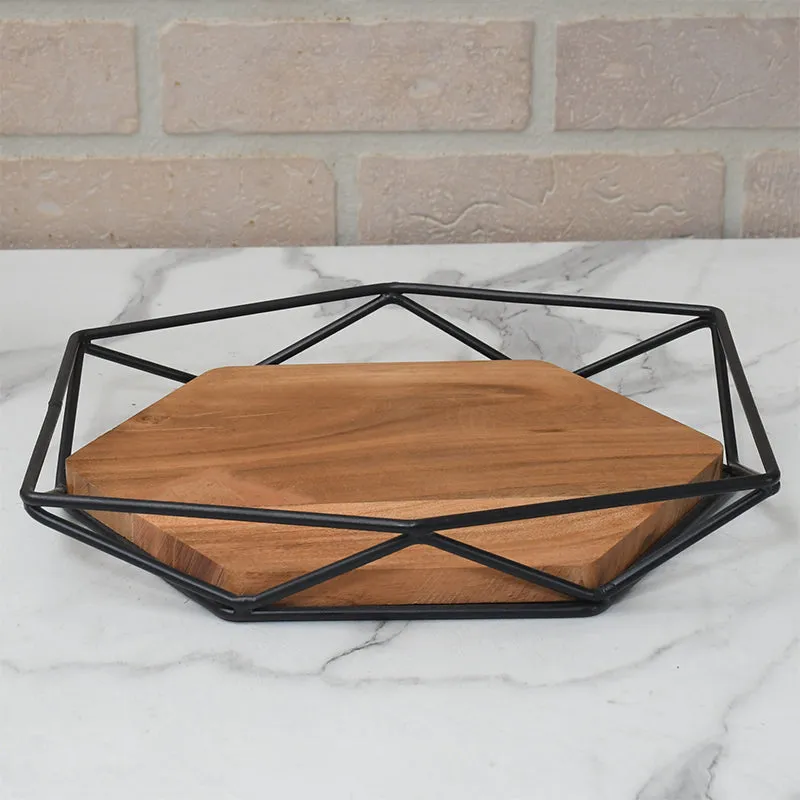 Nidara Geometric Platter - Black media 1