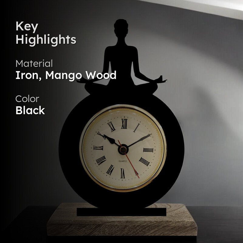 Still Point Iron & Mango Wood Table Clock media 2