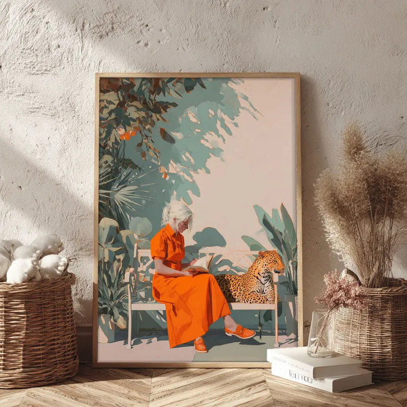 Jungle Solace Canvas Wall Painting - Brown Frame media 3