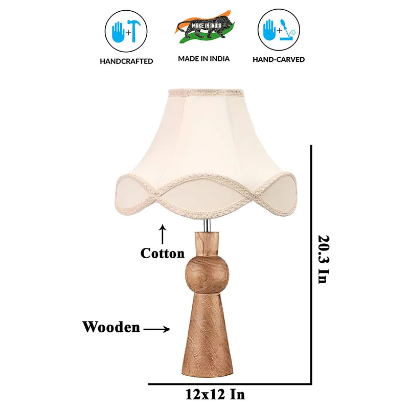 Angler Mist Wooden Table Lamp - White,Brown media 5