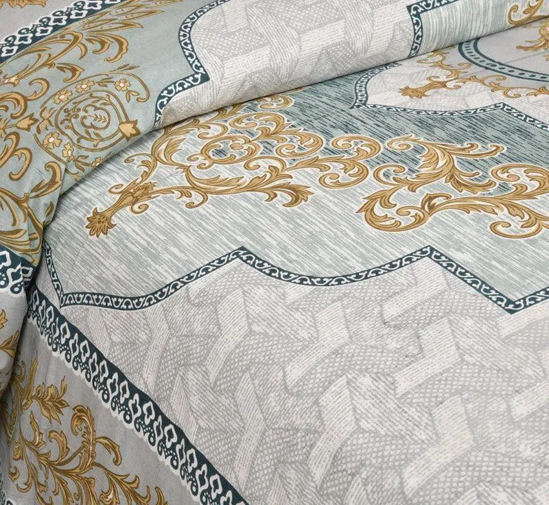 Neelakshi Ethnic Cotton Bedsheet (Grey) - 160 TC media 4