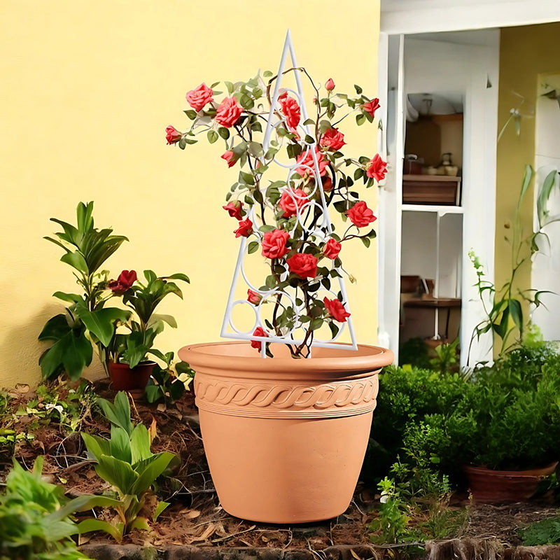 Nova Fir Trellis Metal Planter Stand - White media 7