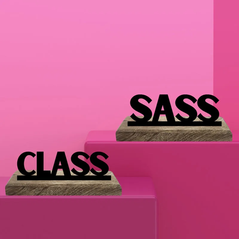 Sass & Class Typography Showpiece - Set Of Two media 3