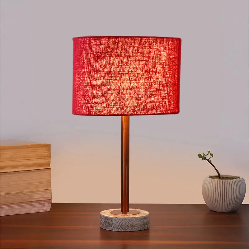 Sienna I Rodin Wooden Table Lamp - Maroon,Copper,White media 2
