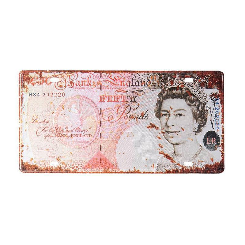 Fifty Pounds Retro Metal Wall Accent media 3