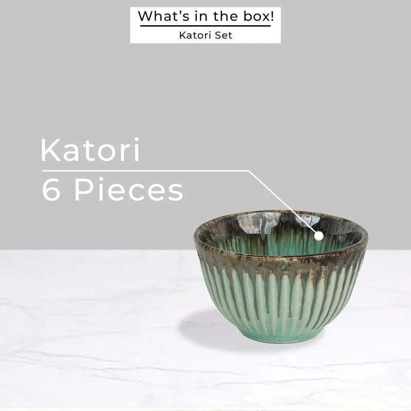 Mintora Green Ceramic Snack Bowls (180 mL) - Set Of Six - 4
