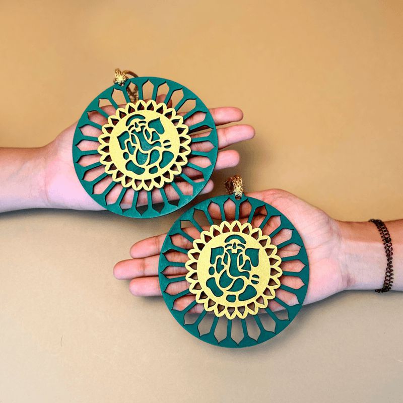 Ganesha Mandala Wall Hanging - Set Of Two media 4
