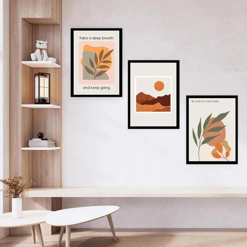 Desert Muse Paper Wall Painting With Frame - Black media 4