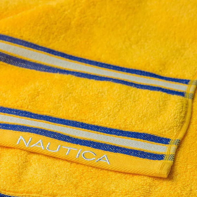 Nautica Dove Down Cotton Towel Set (Yellow & Coral) - Set Of Two - 6