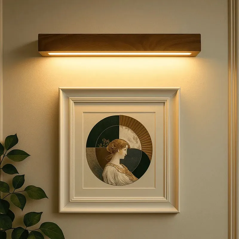 Slim Rose Wood LED Wall Lamp media 1