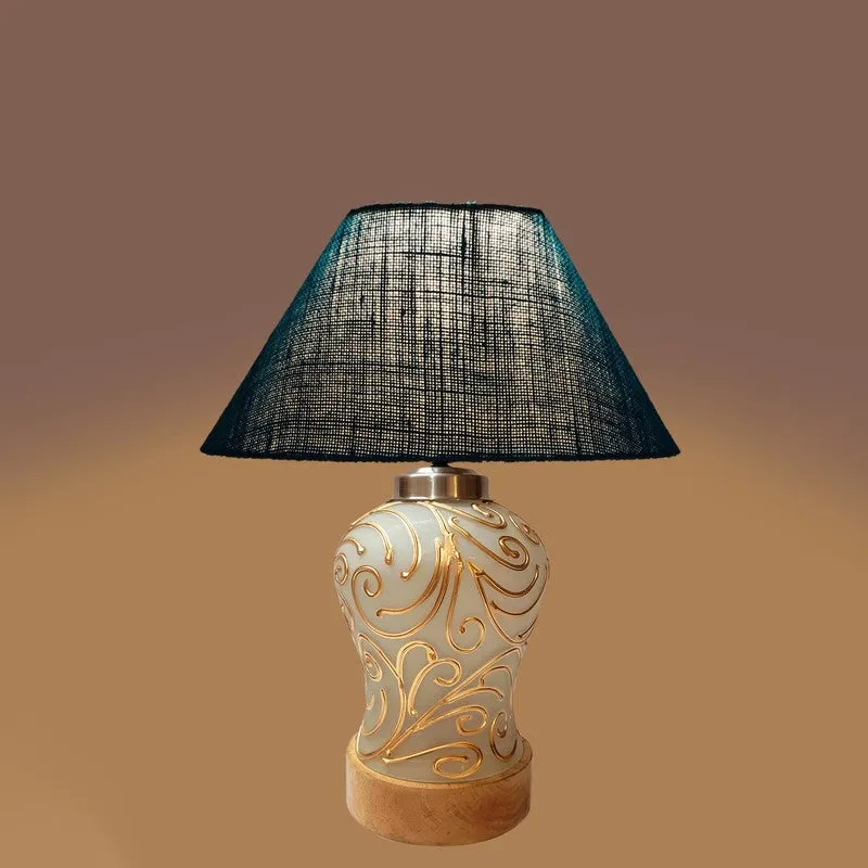 Lumithra Cotton & Wood Table Lamp - Blue media 4