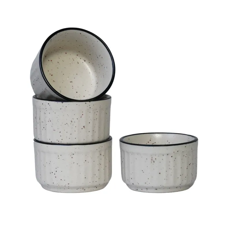 Virelle Ceramic Dip Bowls (White ,50 mL Each) - Set Of Four media 4